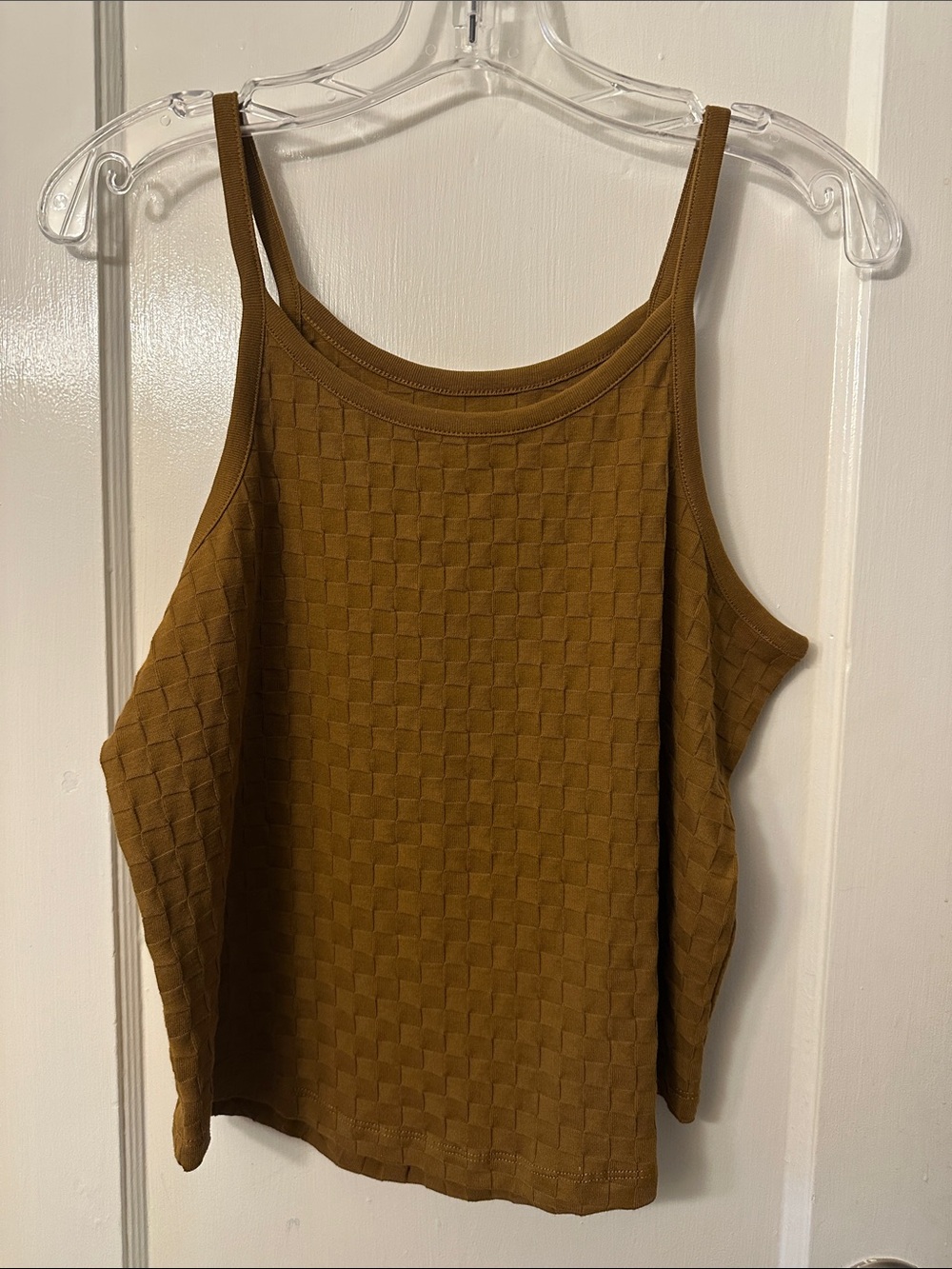 NWT Madewell medium checkerboard jacquard Tank Top - Brown / Sepia